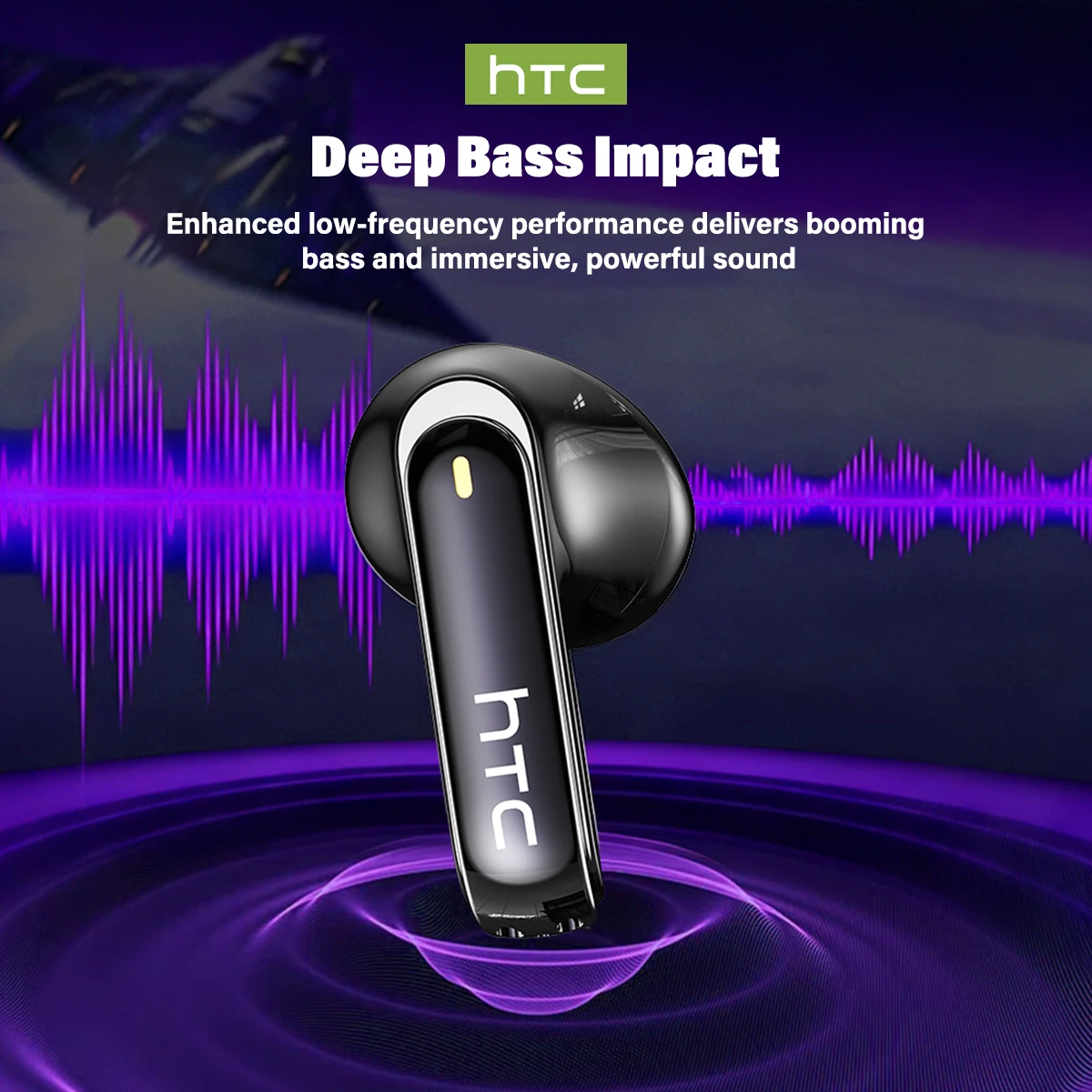 Wireless Headphones Bluetooth HTC NE70 Earphones Microphones Earbuds AI Translator 30Hours of Battery Life Full HD LCD Display photo 6