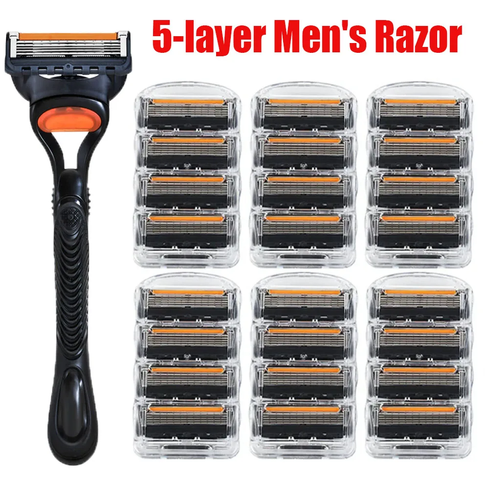 4/12/24 Pcs 5-layer Men's Razor Fusion Pro Power Shaving Shaver Male Face Beard Hair Trimmer 5 Layer Blades Replacement Refills photo 1