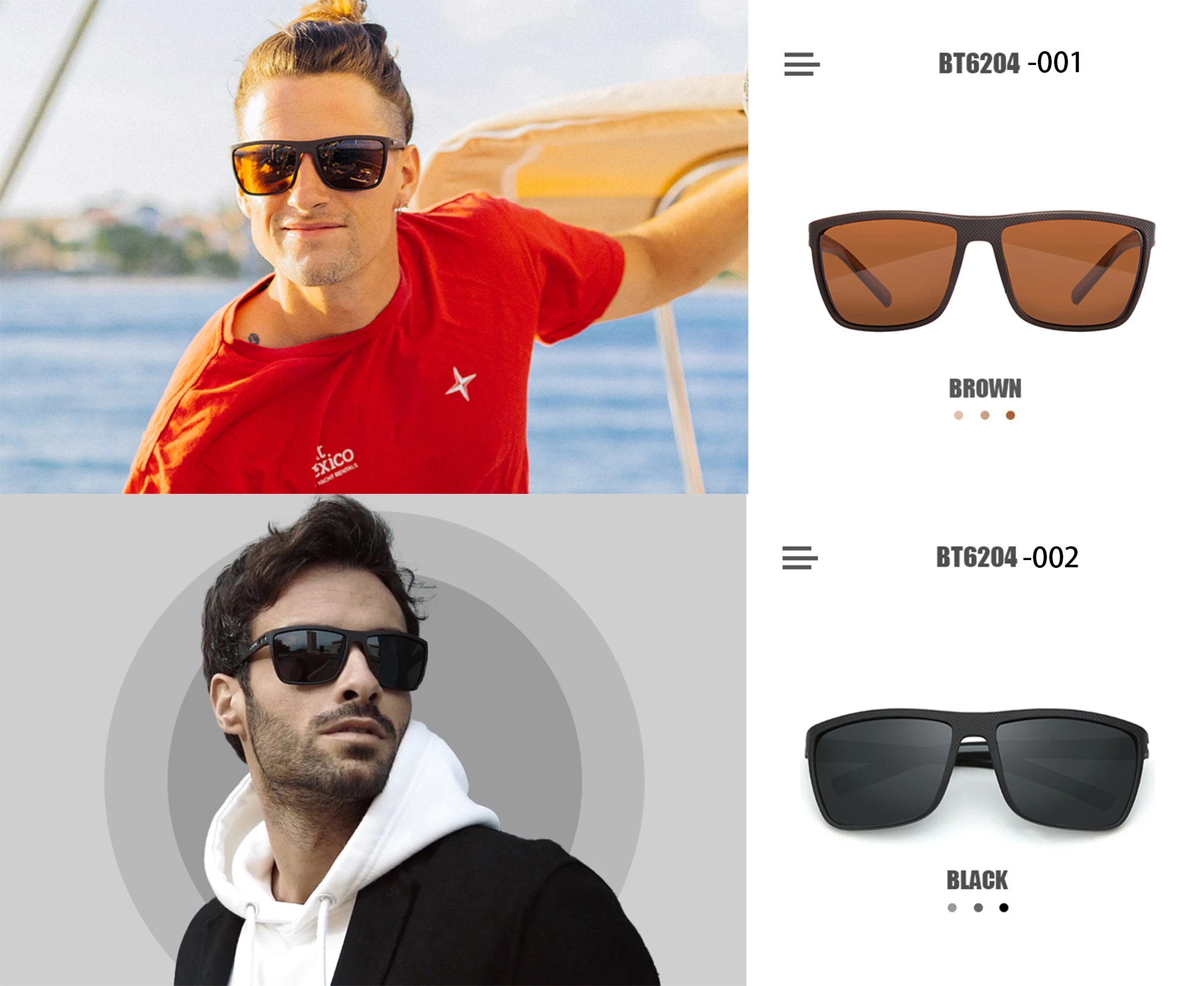 ZENOTTIC Polarized Sunglasses for Men Lightweight TR90 Frame UV400 Protection Square Sun Glasses photo 4