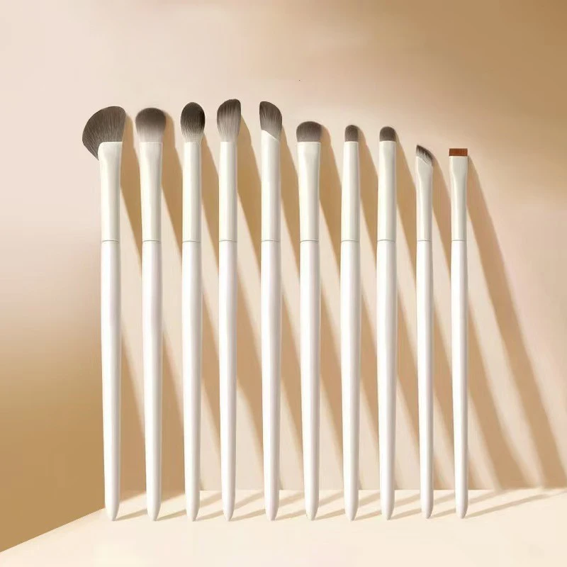 5/8/10Pcs Natural Eye Makeup Brushes Set Detail Eyeshadow Brush Makeup Brush White Ultra Soft Eyeshadow Eyeliner Makeup Tool photo 1