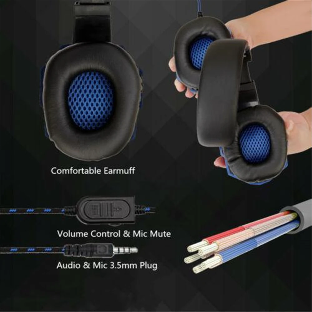 3.5mm Wired Gaming Headsets With 120° Adjustable Noise Cancelling Microphone Gamer Headphones For PS4/PS5/Xbox Smartphone Laptop photo 3