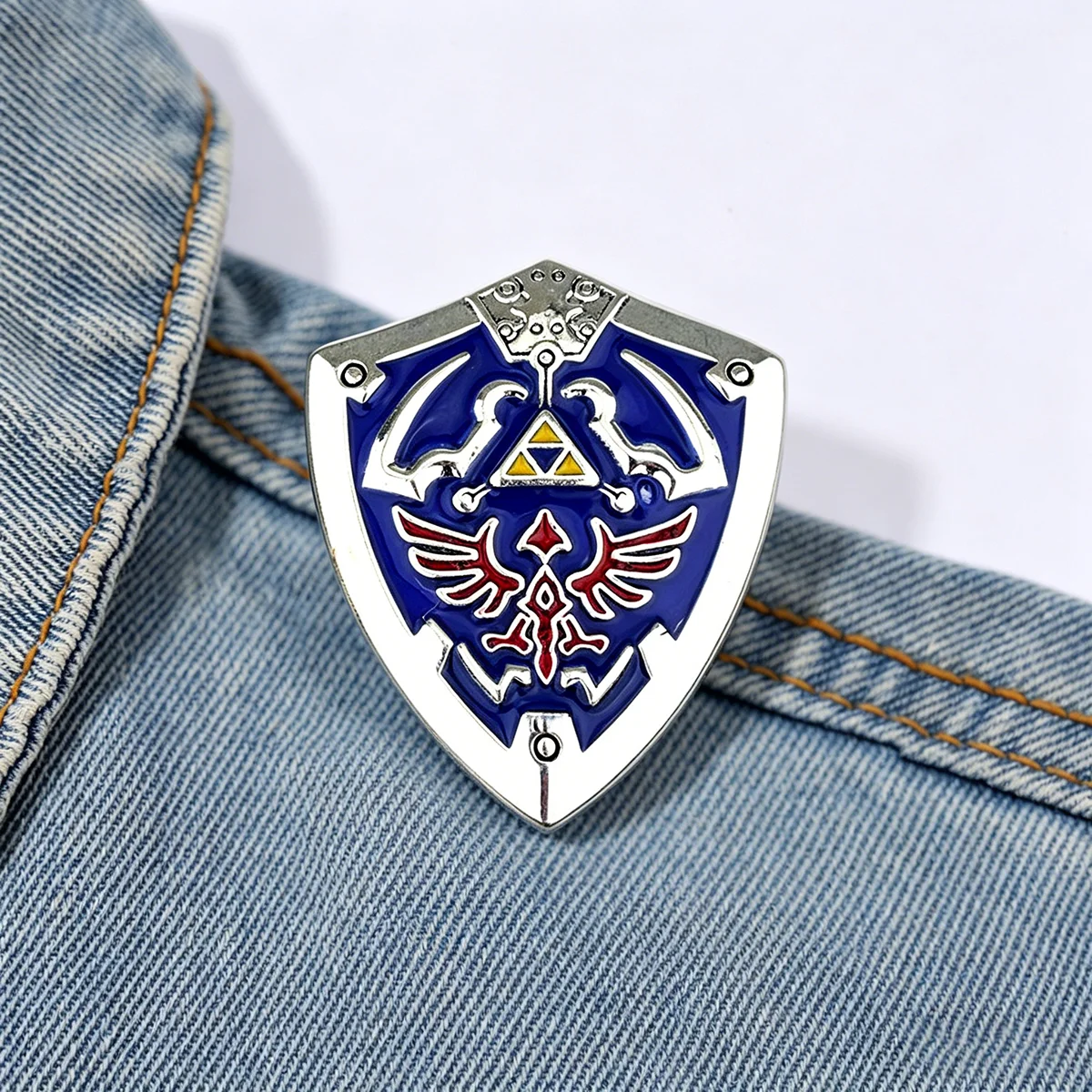 Games Periodicals Hylian Shield Enamel Brooch Cartoon Backpack Lapel Pin Cosplay Jewelry Accessories Props Fan Collection Gifts photo 1