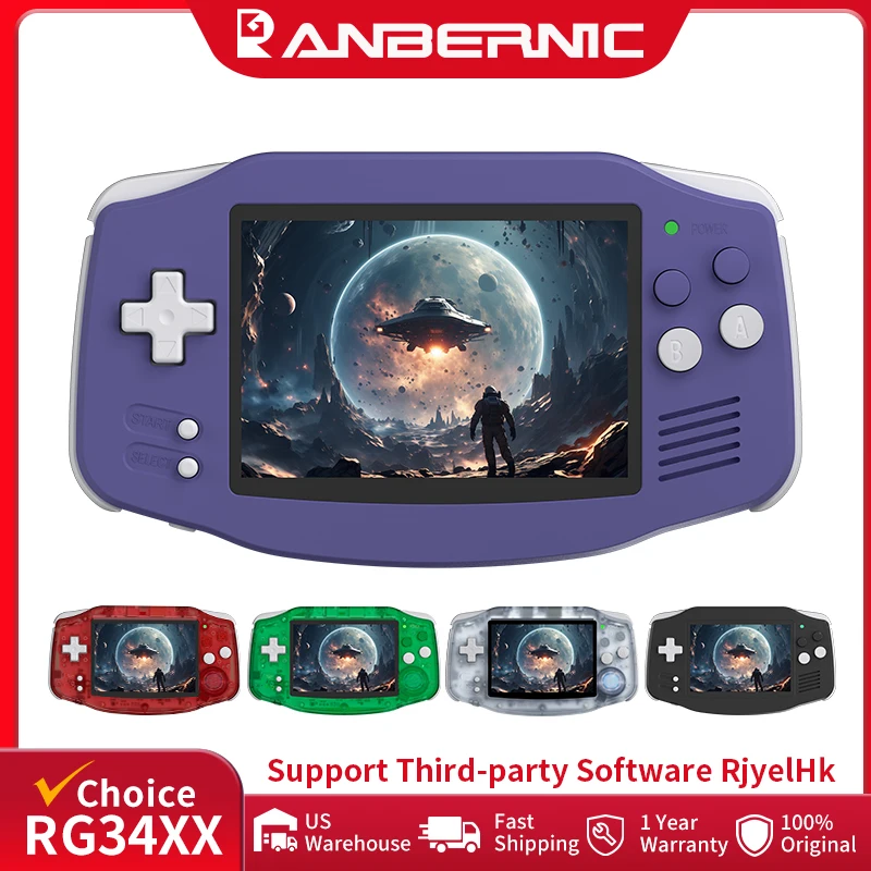 ANBERNIC RG34XX Retro Handheld Game Console 3.4" IPS Screen Linux 64-bit Video Gaming Player Support WiFi Bluetooth HD TV Output photo 1