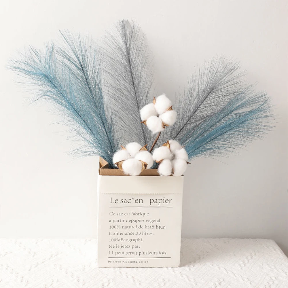 5/10/20PCS Fluffy Pampas Grass Boho Decor Artificial Flower Fake Plant Reed Simulated Party Wedding Home Decoration 42CM photo 3