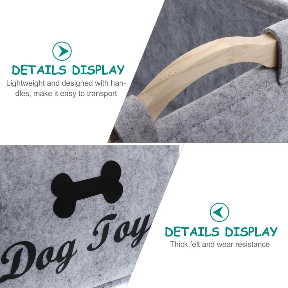Dog Toy Basket Pet Storage Box Bin Organizer Toys Felt Cat Accessory Container Bins Baskets Accessories Containers Organizing photo 5