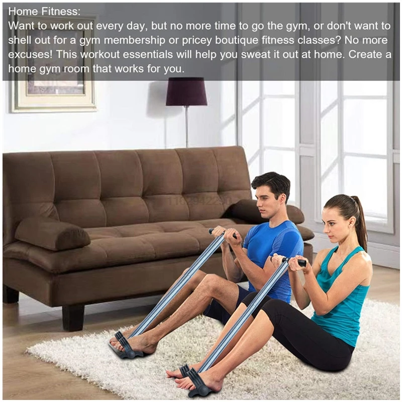 Elastic Sit Up Pull Rope Pedal Resistance Band Powerful Spring Drawstring Tummy Trimmer Equipment for Home Gym Bodybuilding photo 5