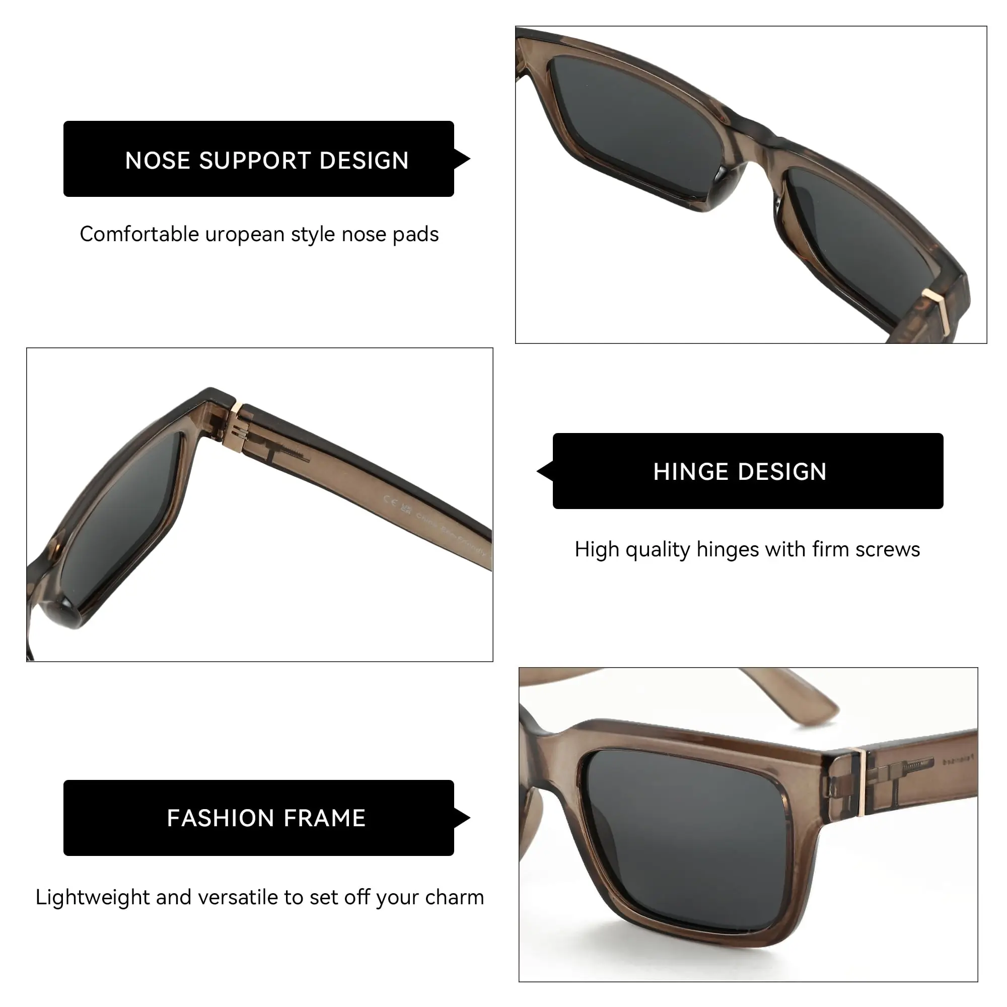 ZENOTTIC Retro Rectangle Sunglasses for Men Women Polarized UV400 Protection Classic Trendy Driving Sun Glasses photo 3