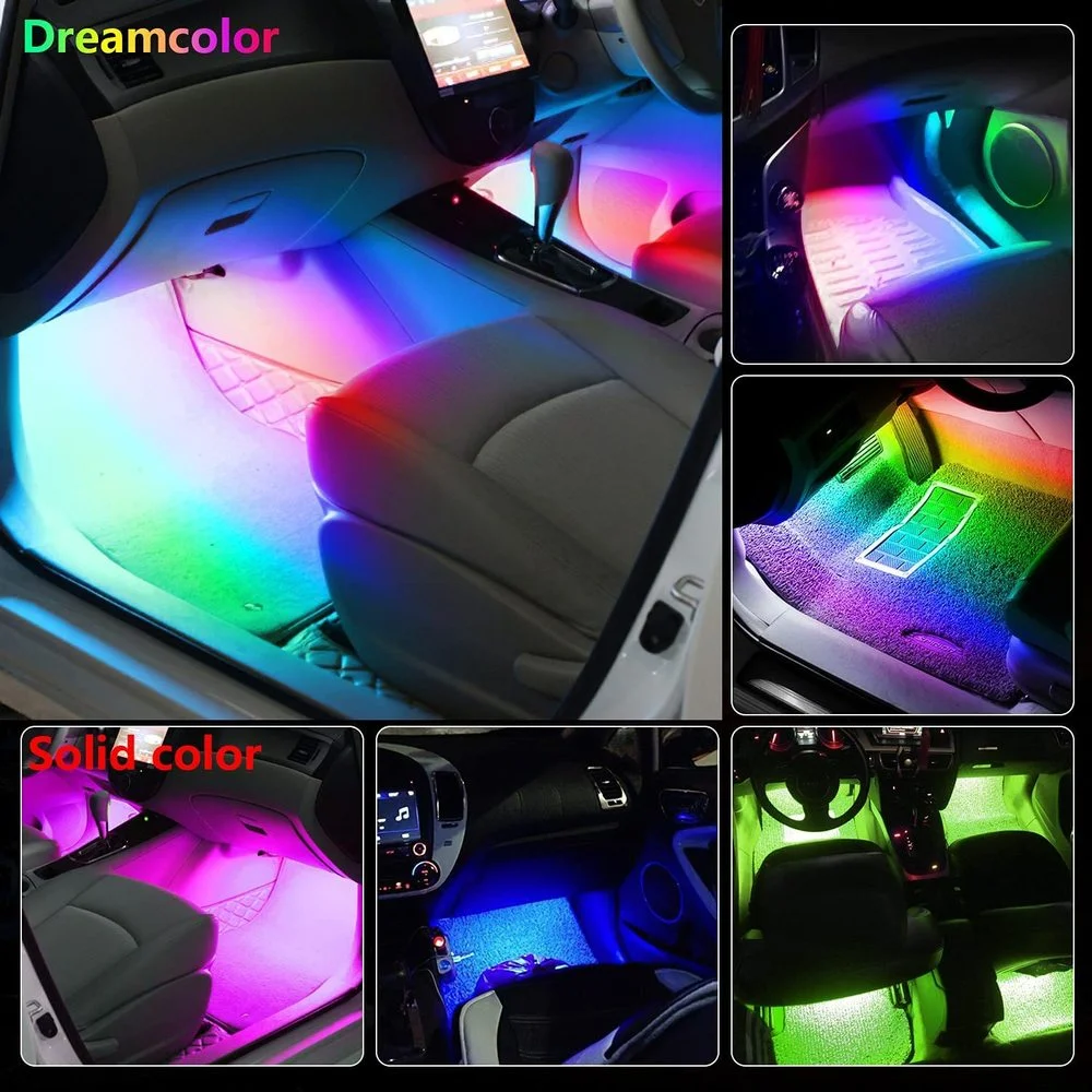 Neon LED Car Interior Ambient Foot Strip Light Kit Accessories Backlight Remote App Music Control Auto RGB Decorative Lamps photo 6