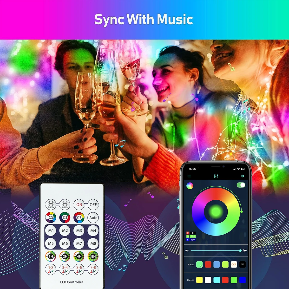 2M-15M Led RGB Fairy Lights Leather Cord Light Outdoor Waterproof fairy Lights With Remote for Bedroom Garden Living Room Party photo 3