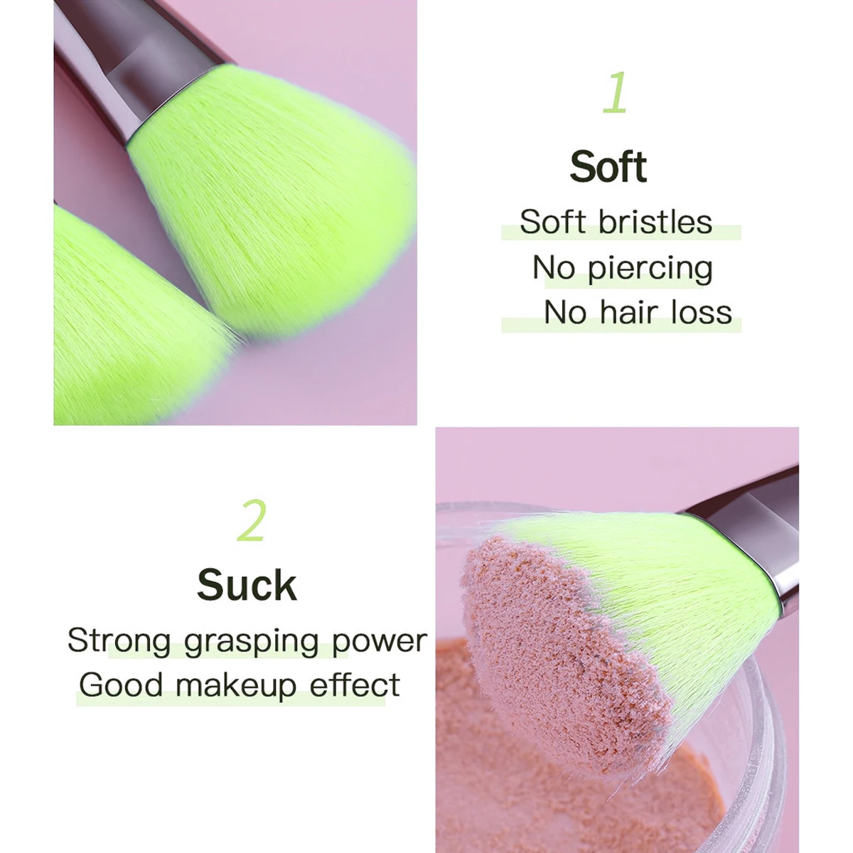 12PC High-Value Fluorescent Green Makeup Brush Set Soft Bristle No Shed Easily Must Have for Applying Foundation Blush Eyeshadow photo 5