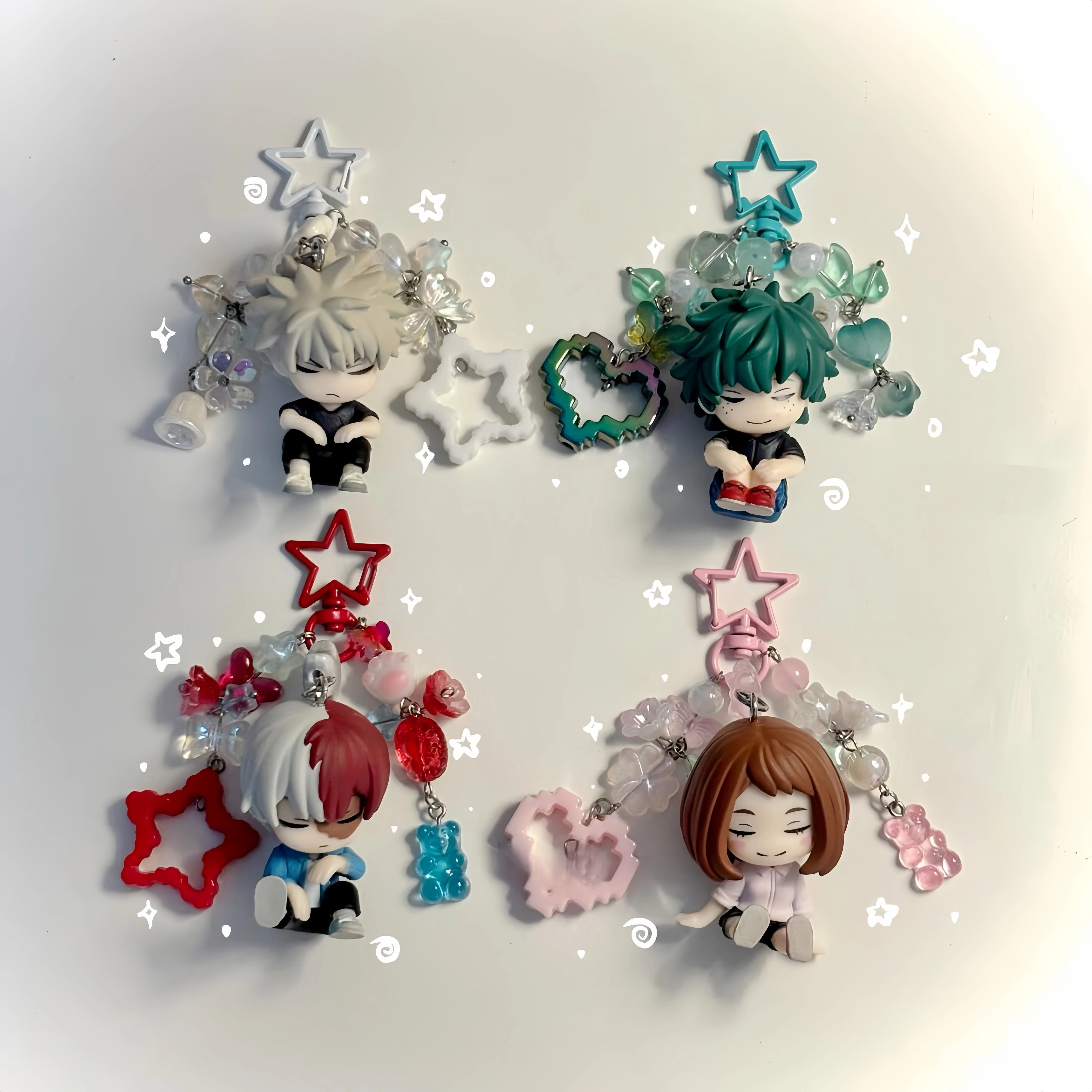 Handmade Hero Anime Character Keychains, Q-version School Student Pendants photo 2