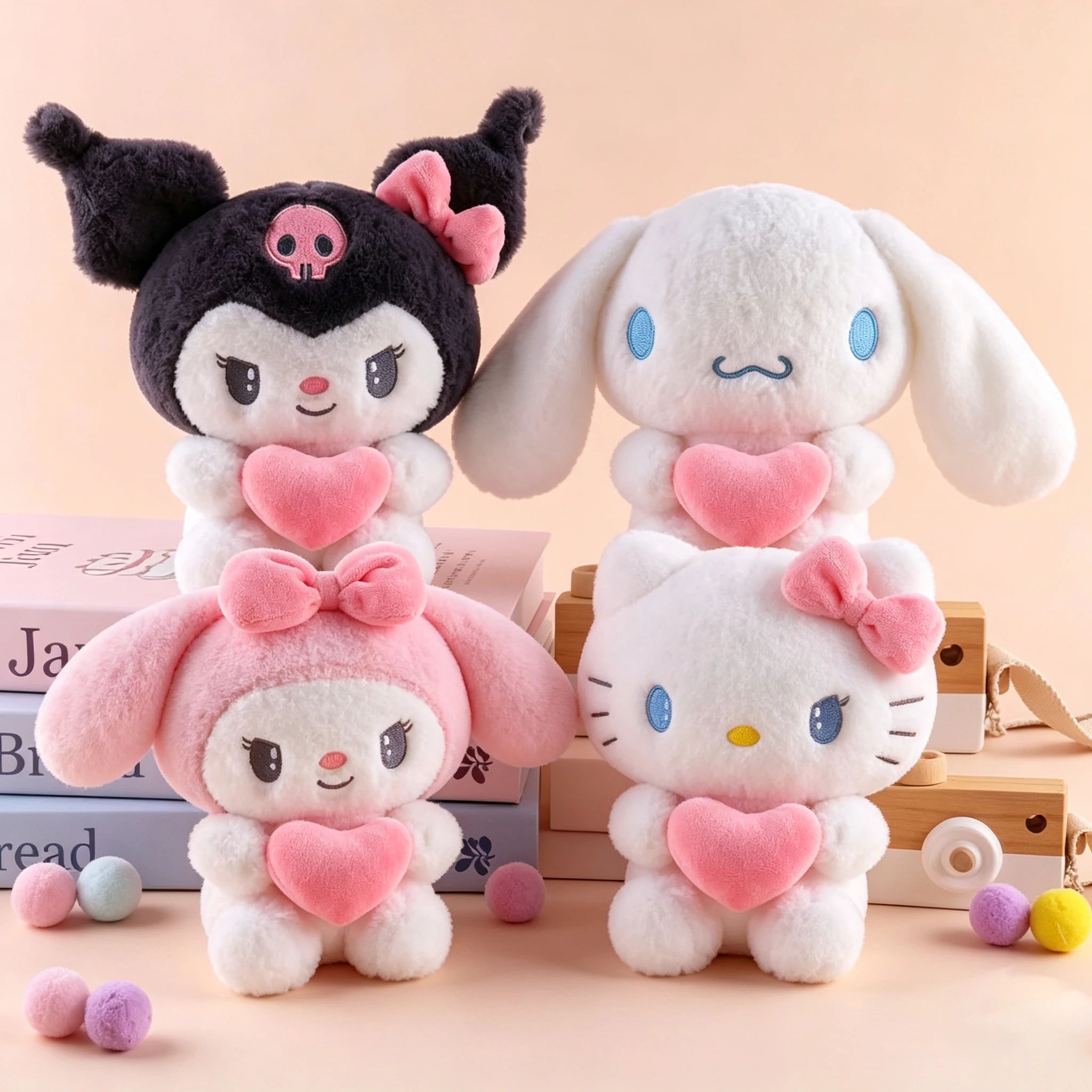 22cm Hello Kitty Kuromi Pillow KT Plush Toy Girls Soft Stuffed Animal Toys Heart My Melody Cinnamoroll Stuff Doll Gifts... ﻿ photo 2