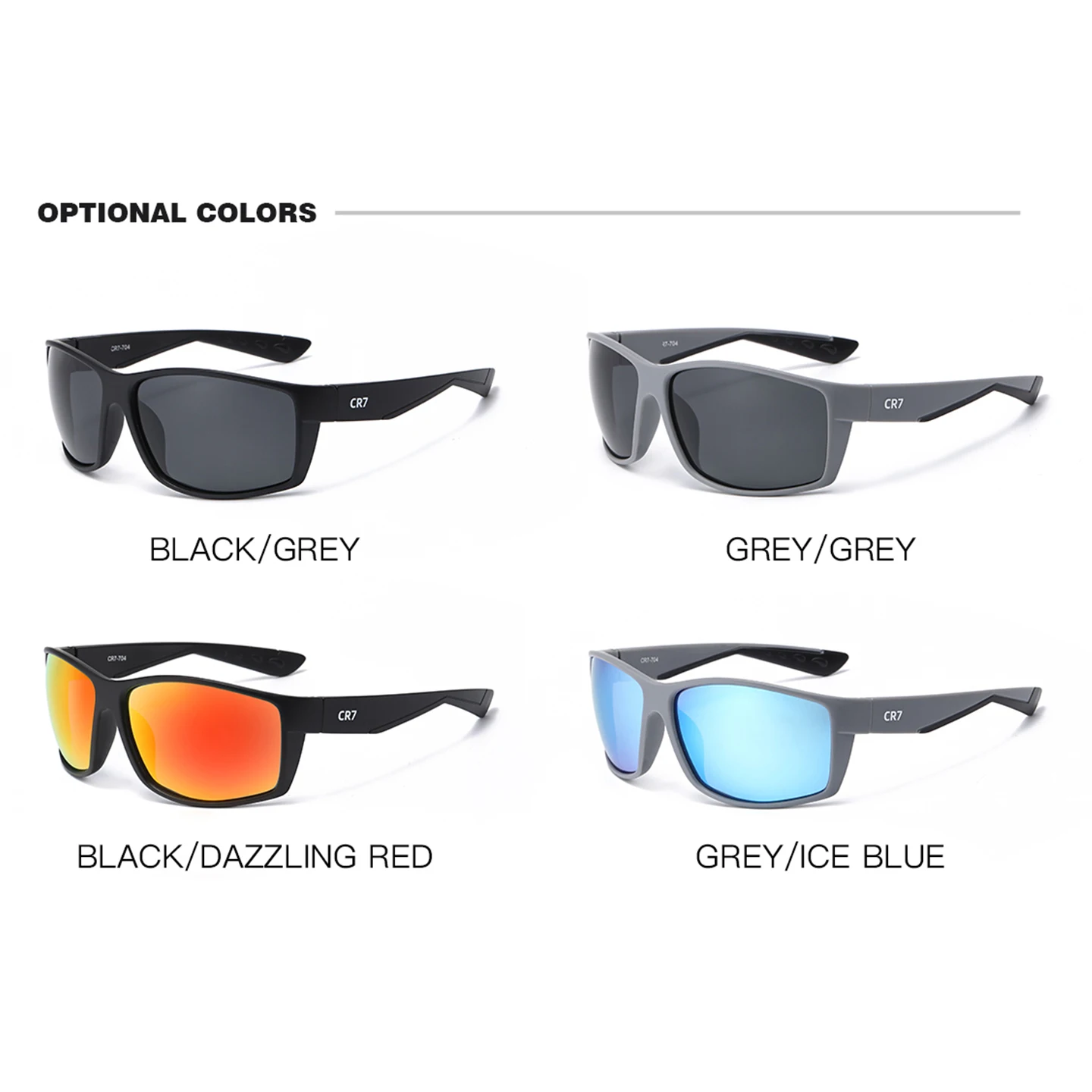 2Pcs/Set CR7 Polarized Sunglasses Men UV400 Protection Outdoor Glasses for Fishing Cycling Hiking Running Beach Travel Sports photo 5