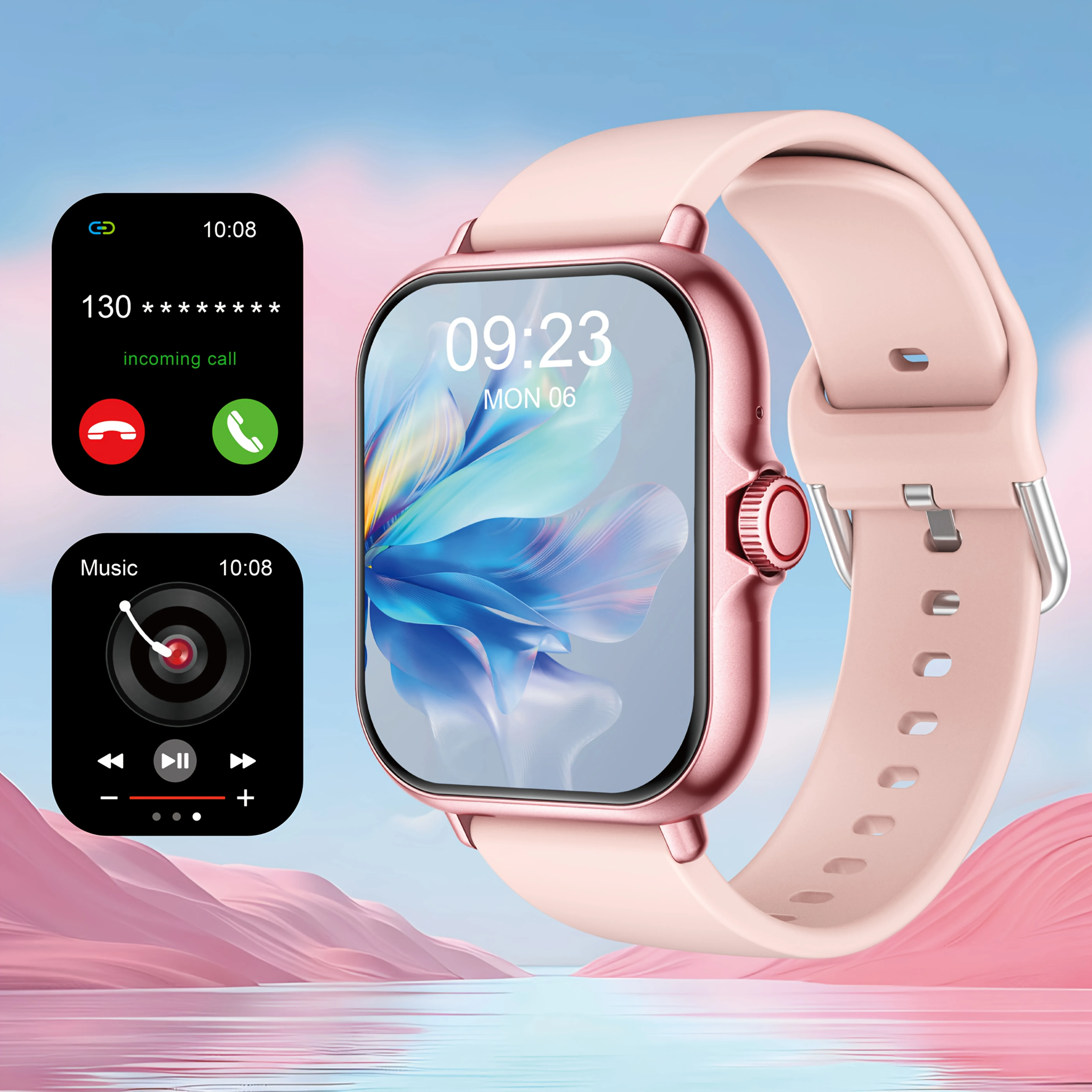 Multifunctional Full Touch Screen Sports Smart Watch,Answer Make Call, Fitness Tracker, Voice Assistant, Alarm Clock, Music Control, Information Alerts, Pedometer, Suitable for Android & IPhone, Unisex, Ideal As A Gift photo 3