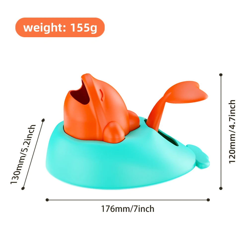 Dog Cat Interactive Food Toy Puzzle Press-to-Dispense Whale Shaped Slow Feeder Boredom Buster Training Reward Dispenser for Pets photo 6