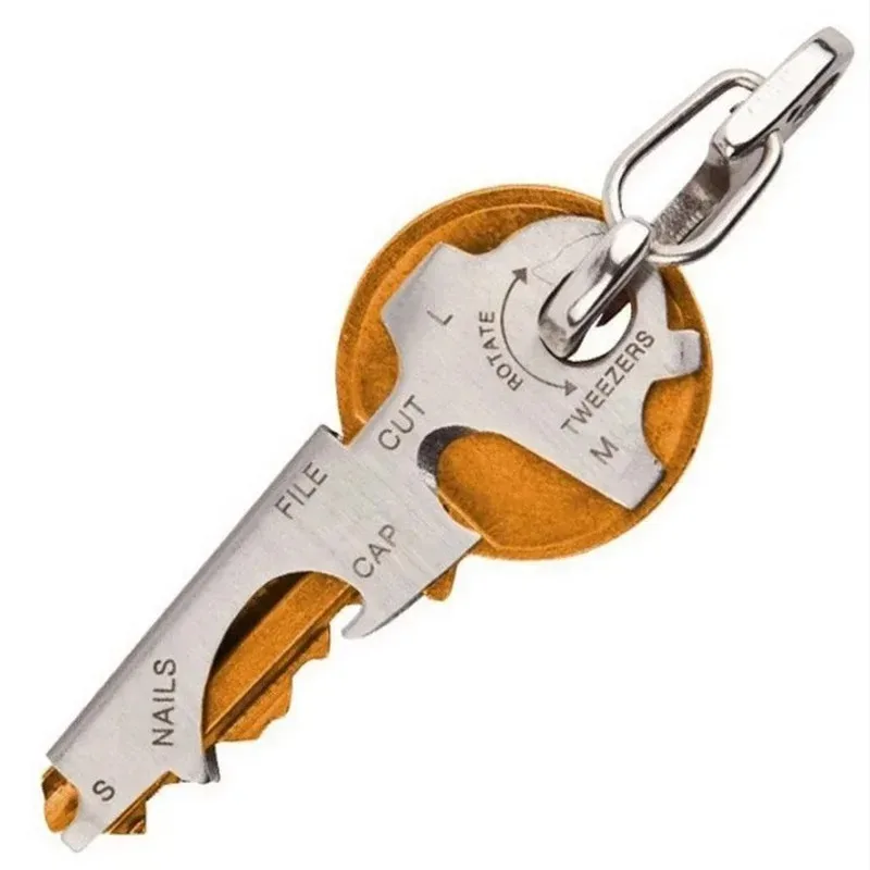 8 in 1 Key Ring Keychain Multifunction Carabiner Gear Clip Pocket Quickdraw Multipurpose Gadget Multitool Multi Keytool New photo 3