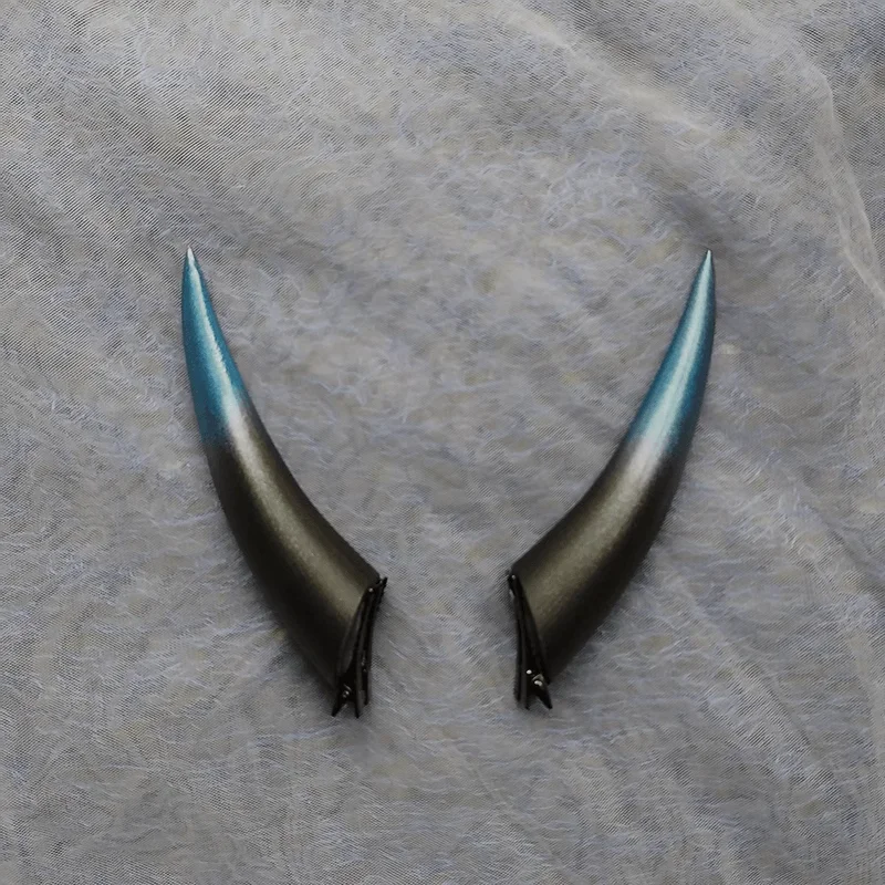 10/14/18cm Anime Gradient Halloween Devil Horns Head Clip Night Party Cosplay Headwear Dark Gothic Comic con Props Accessories photo 6
