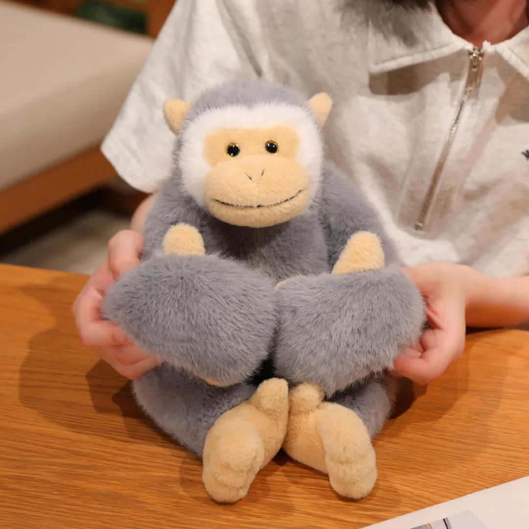 Cute Hanging Long-Arm Gibbon Plush Toy Soft Stuffed Animal Monkey Realistic Jungle Wildlife Plushie Birthday Xmas Gift for Kids photo 6