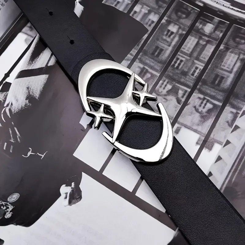 Stylish Oval Cross Metal Buckle Belt - Durable, Simple, and Universally Compatible - Unisex Gift Idea for Men and Women photo 3