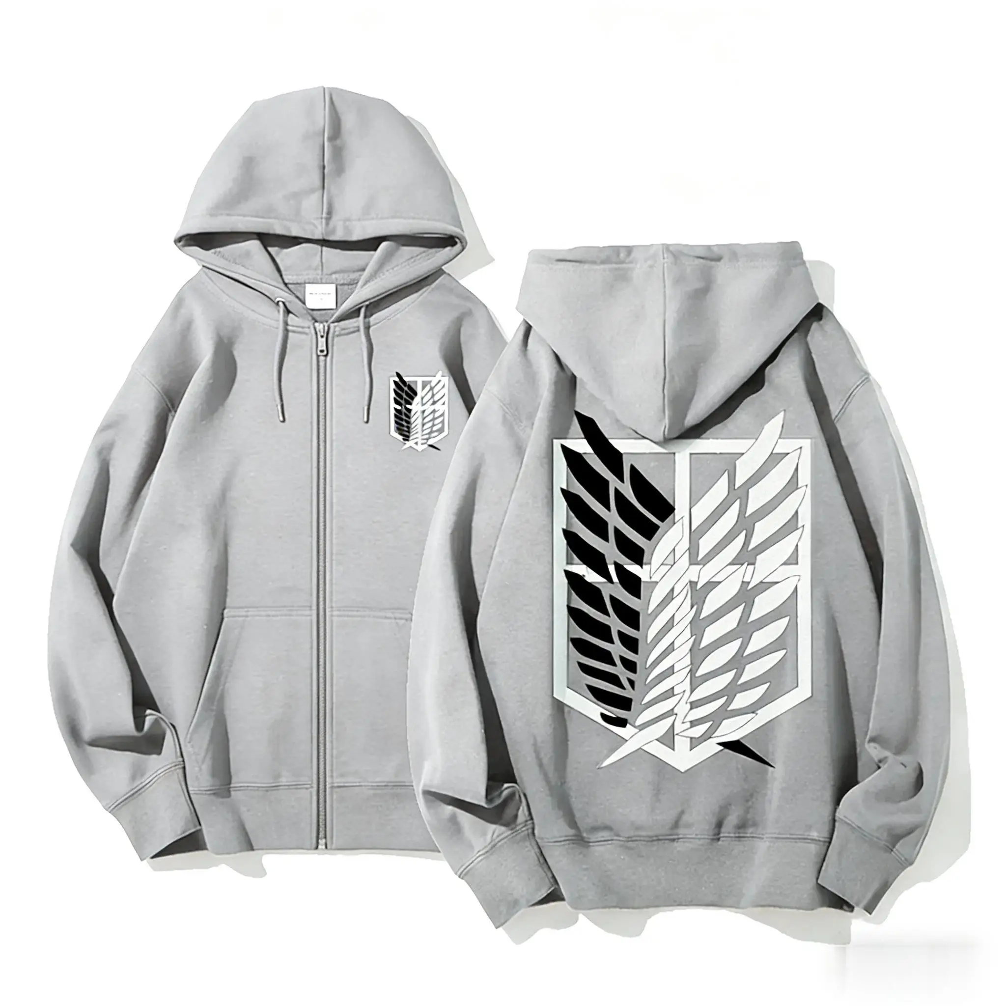Attack on Titan Anime Hoodie Zip Up Sweatshirt Men Women 2026 New Loose Casual Streetwear Cosplay Jacket Pullover Long Sleeve photo 2