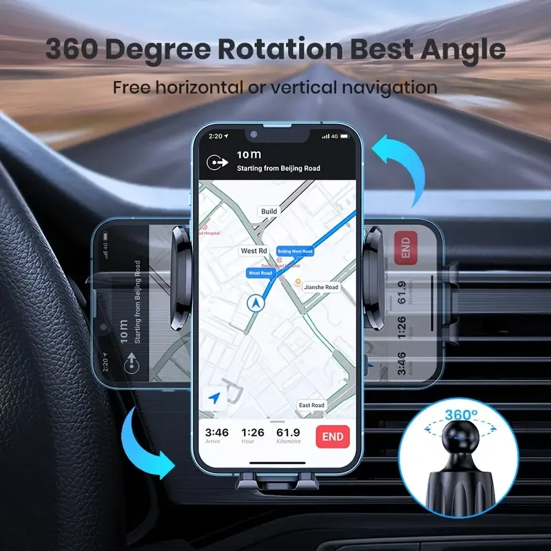New Car Phone Holder Universal Car Foldable Rotatable GPS Phone Stand Air Vent Mounts Auto Interior Accessories Car Bracket photo 2