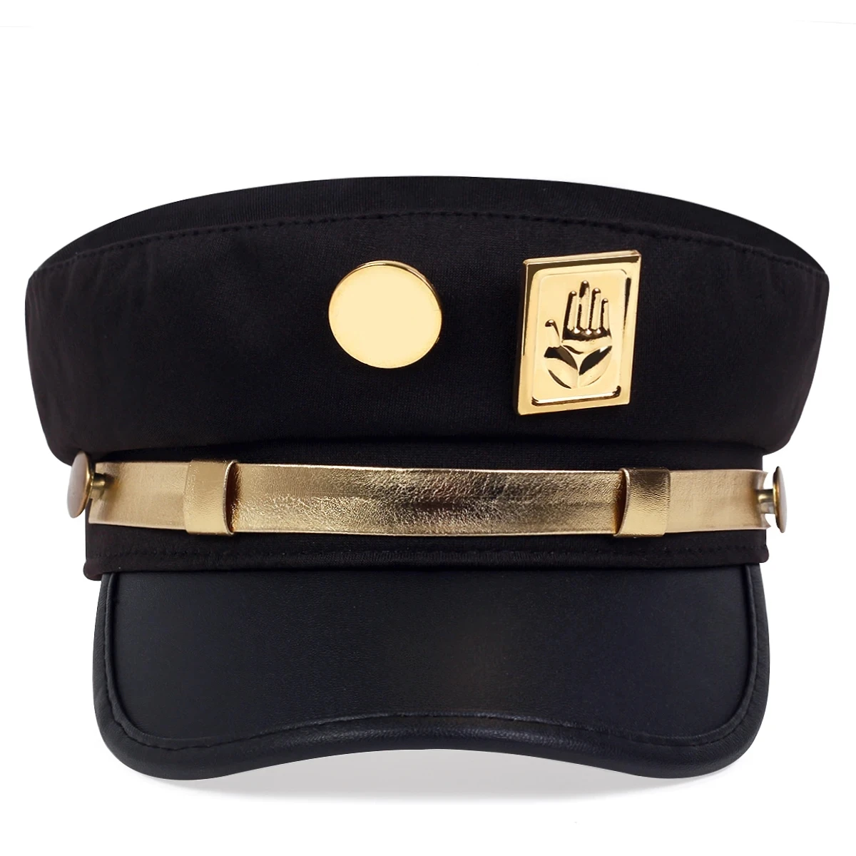 Anime JoJo's Bizarre Adventure Kujo Jotaro Cosplay Cap Unisex Adult Metal Badge Hat Prop photo 3