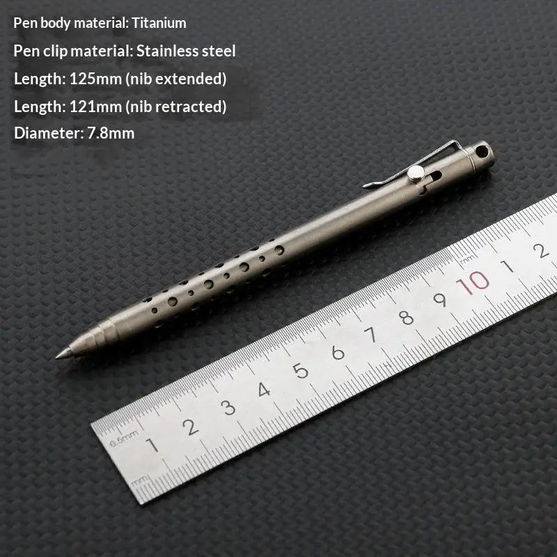 New Titanium Alloy EDC Pen-Bolt Action Tactical Ballpoint Pen For Outdoor Survival Pocket Multitool For Office & Business Gift photo 6