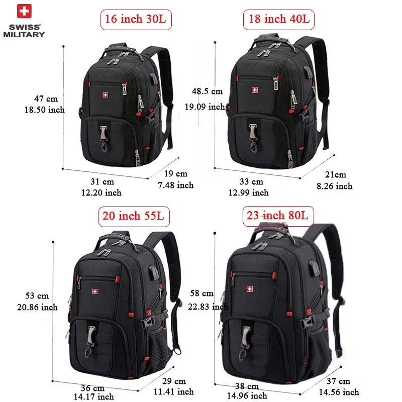 Waterproof Men's Backpack 15.6/17 Inch Laptop Backpacks School Travel Bags Swiss-style Large Capacity Business Bagpack Mochila photo 4