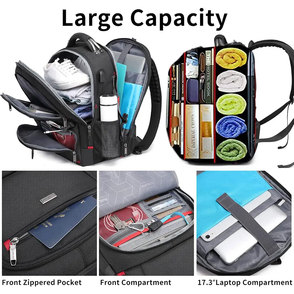 50L Man Travel Backpack Large Capacity Men and Women Business Trip Backpacks 15.6/17 Inch Laptop Bag Student School Backpack photo 3