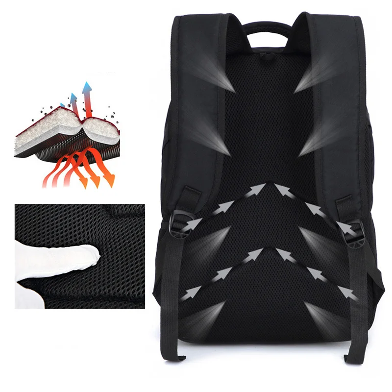 Men Multifunction USB Charging Fashion Business Casual Travel Anti-Theft Waterproof 17 Inch Laptop Backpack School Bag photo 5