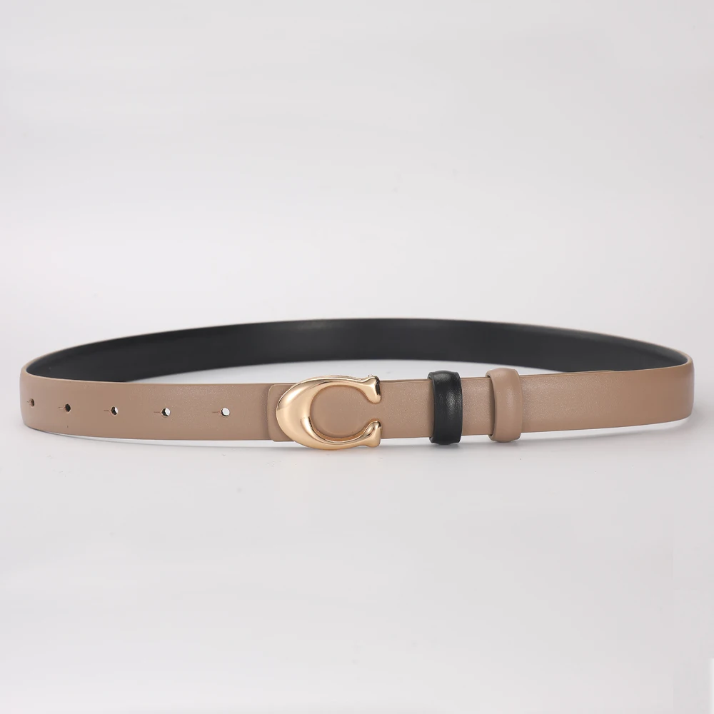High-quality Women's Fashionable Belt C-shaped Buckle Smooth Buckle Temperament Double-sided Gift For Mother Using Belt photo 5