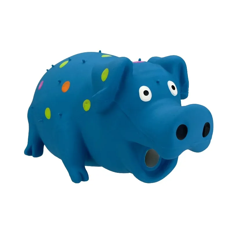 Multicolor Pig Latex Dog Toy, Chew Level 1 photo 2