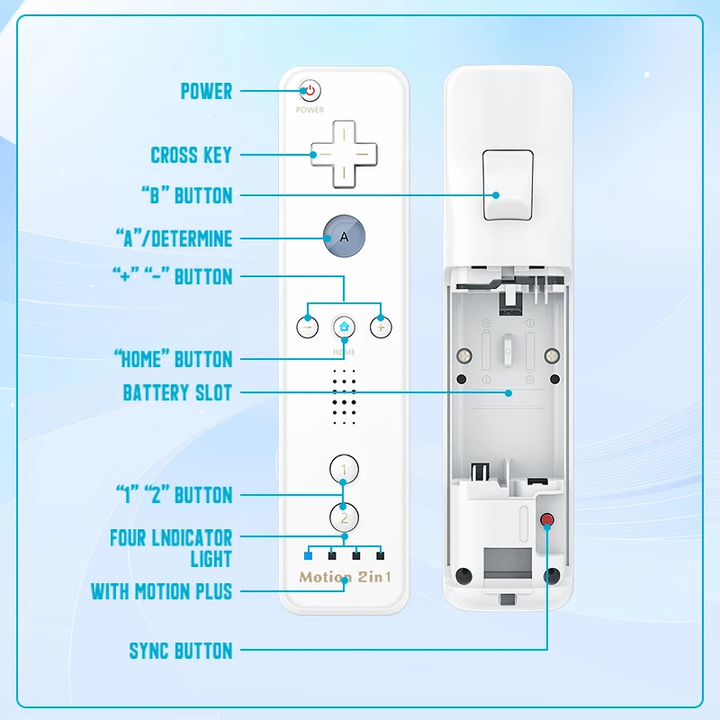 2 in 1 For Nintendo Wii Controller Set Optional Motion Plus Joystick Wireless Remote Gamepad with Silicone Case Video Game photo 6