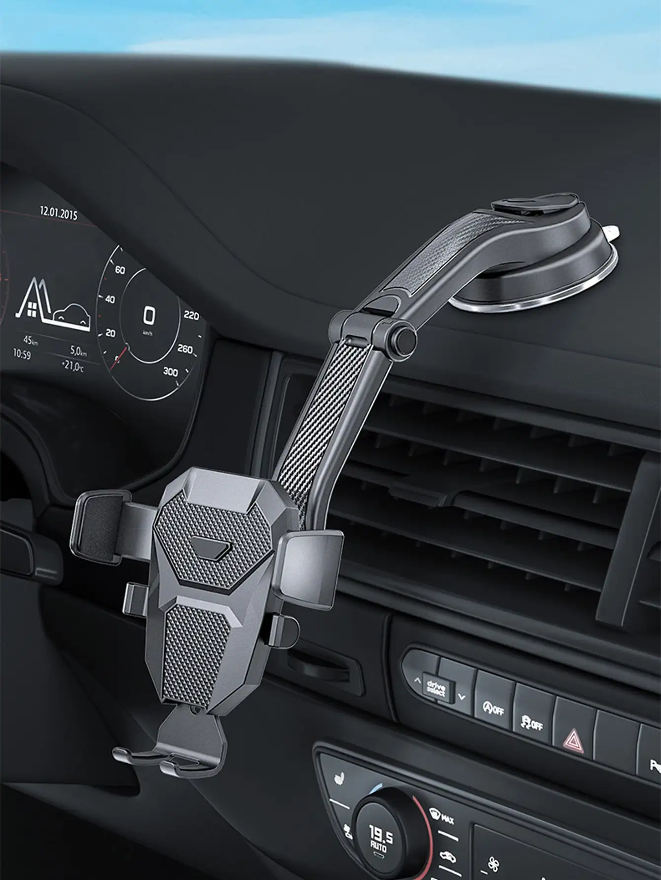 1Pc Car Suction Cup Phone Holder, Multifunctional Dashboard Car Mount, Auto Supplies Phone Navigation Bracket (Wipe The Paste Ar photo 2