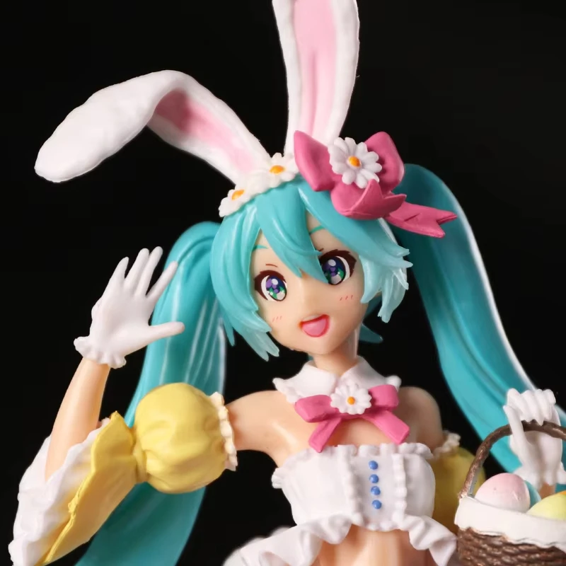 23CM Hatsune Miku Anime Figure Kawaii Pvc Model Doll Action Figurals Rabbit ears Collect ornaments Christmas Toys gifts photo 5