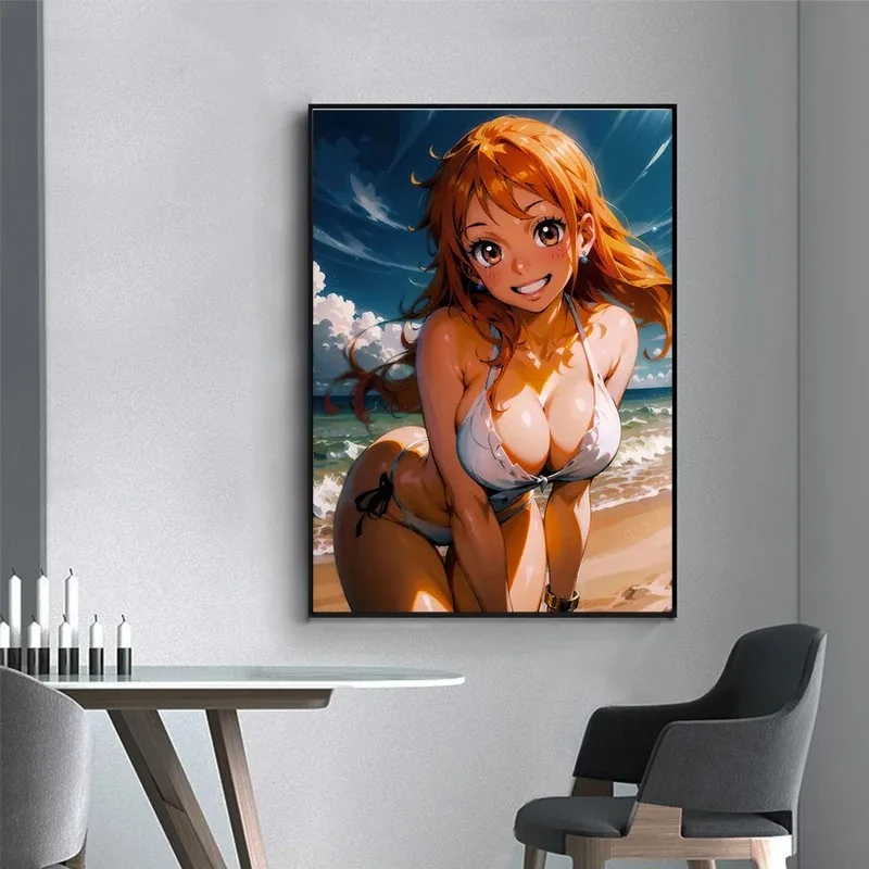 Sexy Anime Female Painting Canvas Poster Wall Art Pictures for Living Room Boy Bedroom Playroom Game Room Bar Modern Home Decor photo 3