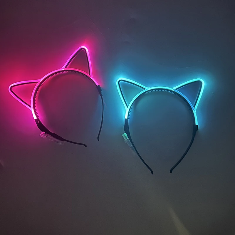 Luminous Cat Ears LED Hair Band Kawaii Accessories Cosplay Supplies Glowing Colorful Headband For Birthday Christmas photo 1