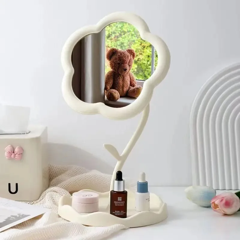 Mirror Desktop Flower Mirrors Creative Dormitory Desktop Online Celebrity Gao Yan Value Mirrors for Bedroom Home Decor Mirror photo 6