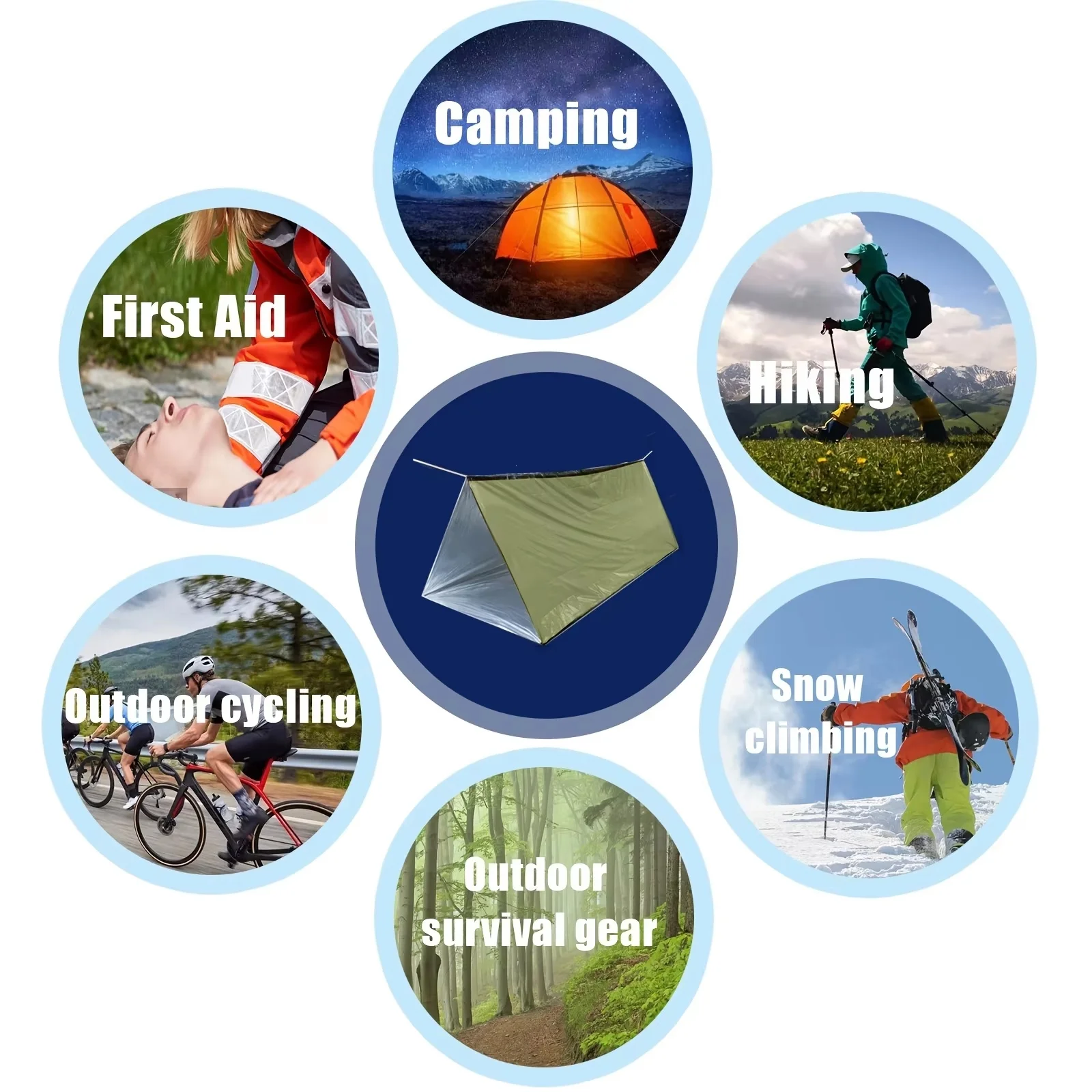 2-Person Outdoor Camping Tent Waterproof Lifesaving Tent Emergency Escape Camping Survival Tent Kit Outdoor Camping Mat photo 5