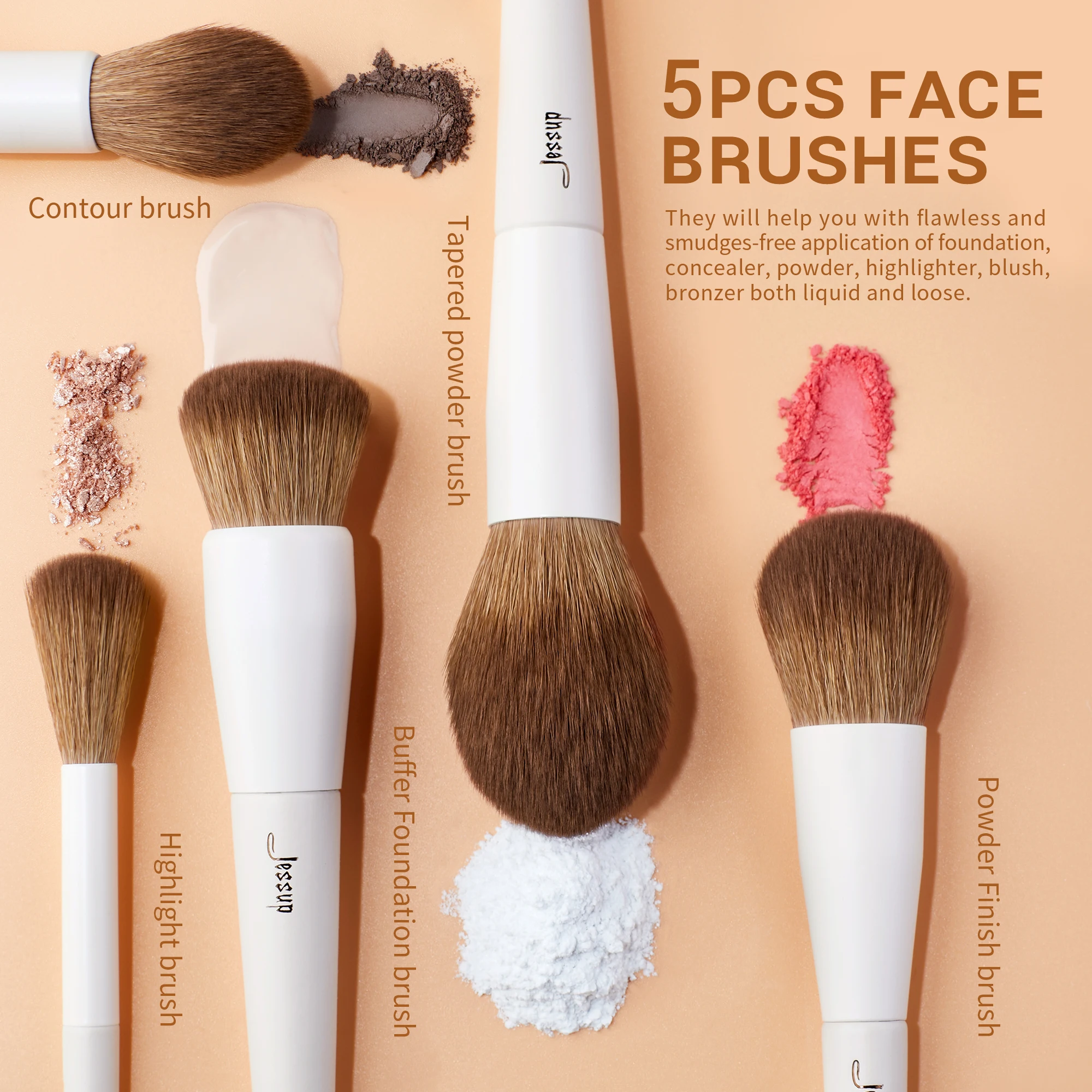 Jessup Makeup Brushes 14pc Makeup Brush Set Synthetic Foundation Brush Powder Contour Eyeshadow Liner Blending Highlight T329 photo 2