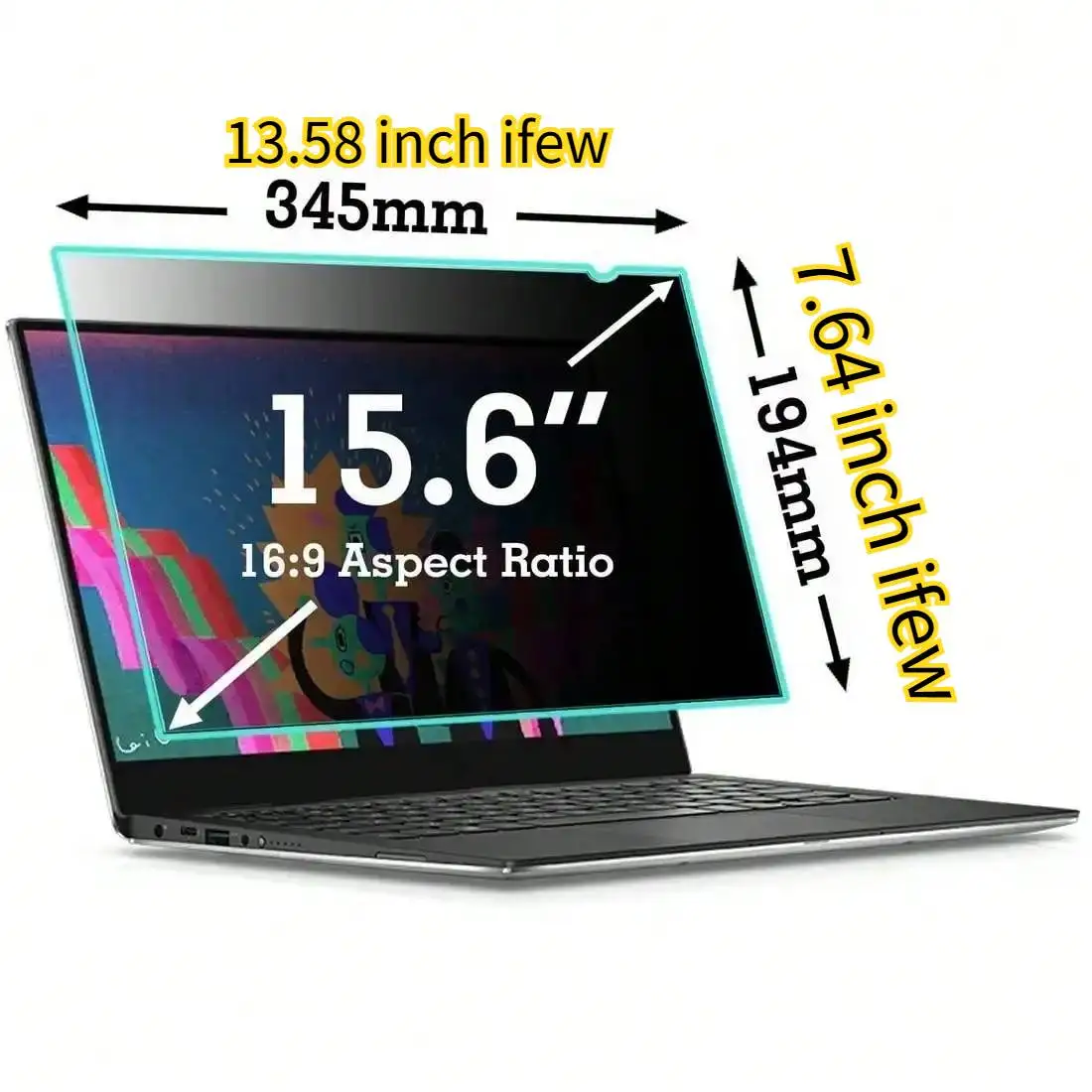 Laptop Privacy Screen Protector Laptop PC Monitor Privacy Screen Protector Anti-spy Film Notebook Computer Anti-peeping Filter 12.5 13.3 14 15.6 16 17.3 Inch photo 8