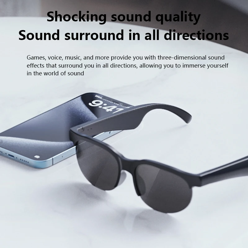2026 New Smart Glasses AI Translation Bluetooth Conversation Recording Listening To Music Smart Sunglasses for Men Women photo 4