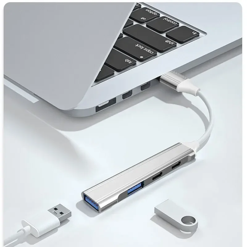 4 Port USB 3.0 Hub USB Hub Type C Dock Multi Splitter Adapter OTG Type C HUB for iPhone 15 Xiaomi Huawei Macbook Pro USB 3.0 2.0 photo 3