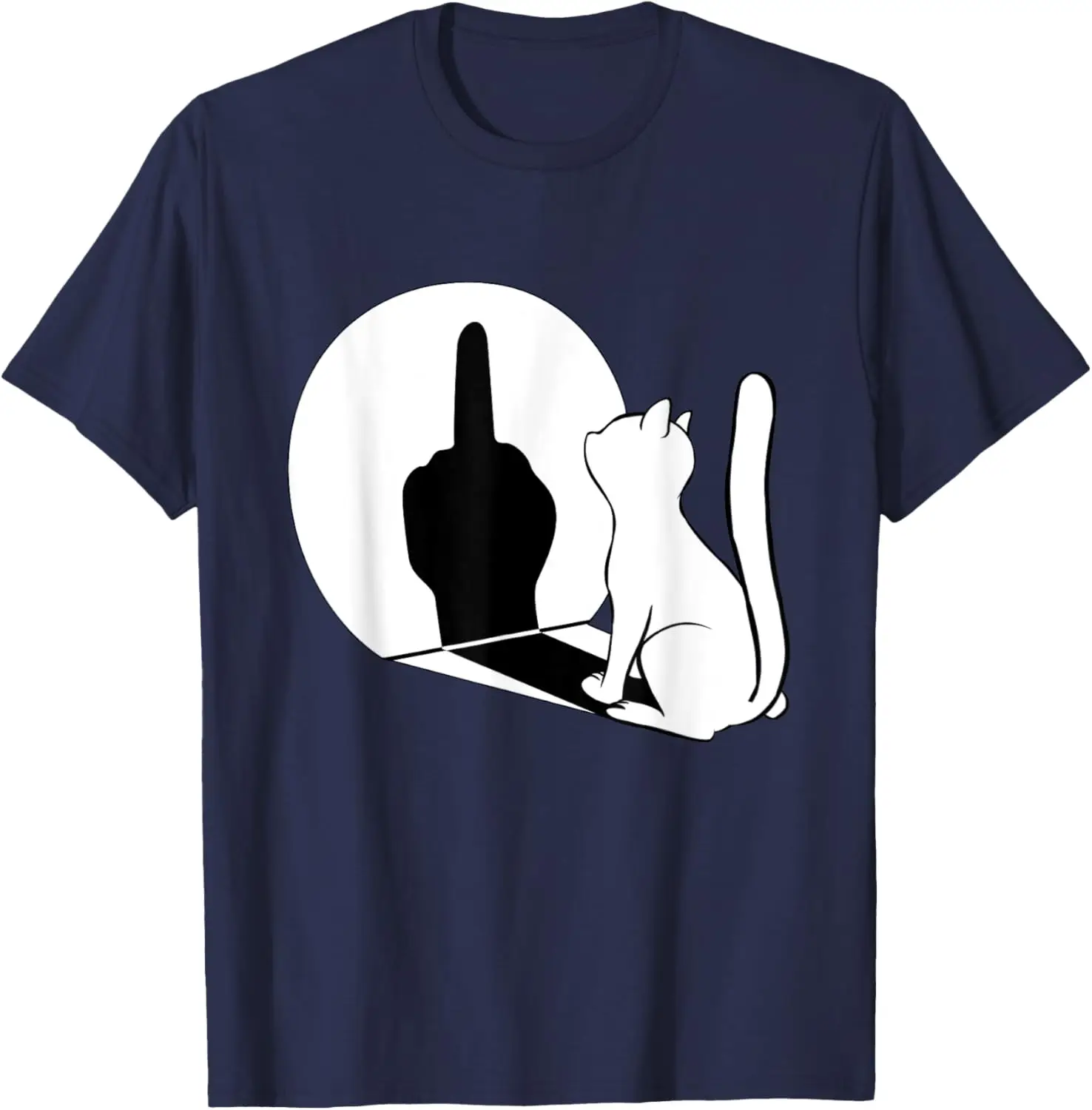 Middle Finger Cat Statement Cat Funny Gift T-Shirt Regular Short Sleeve Tops O-neck Men's Cotton T-shirt Cotton Summer Shirts photo 5
