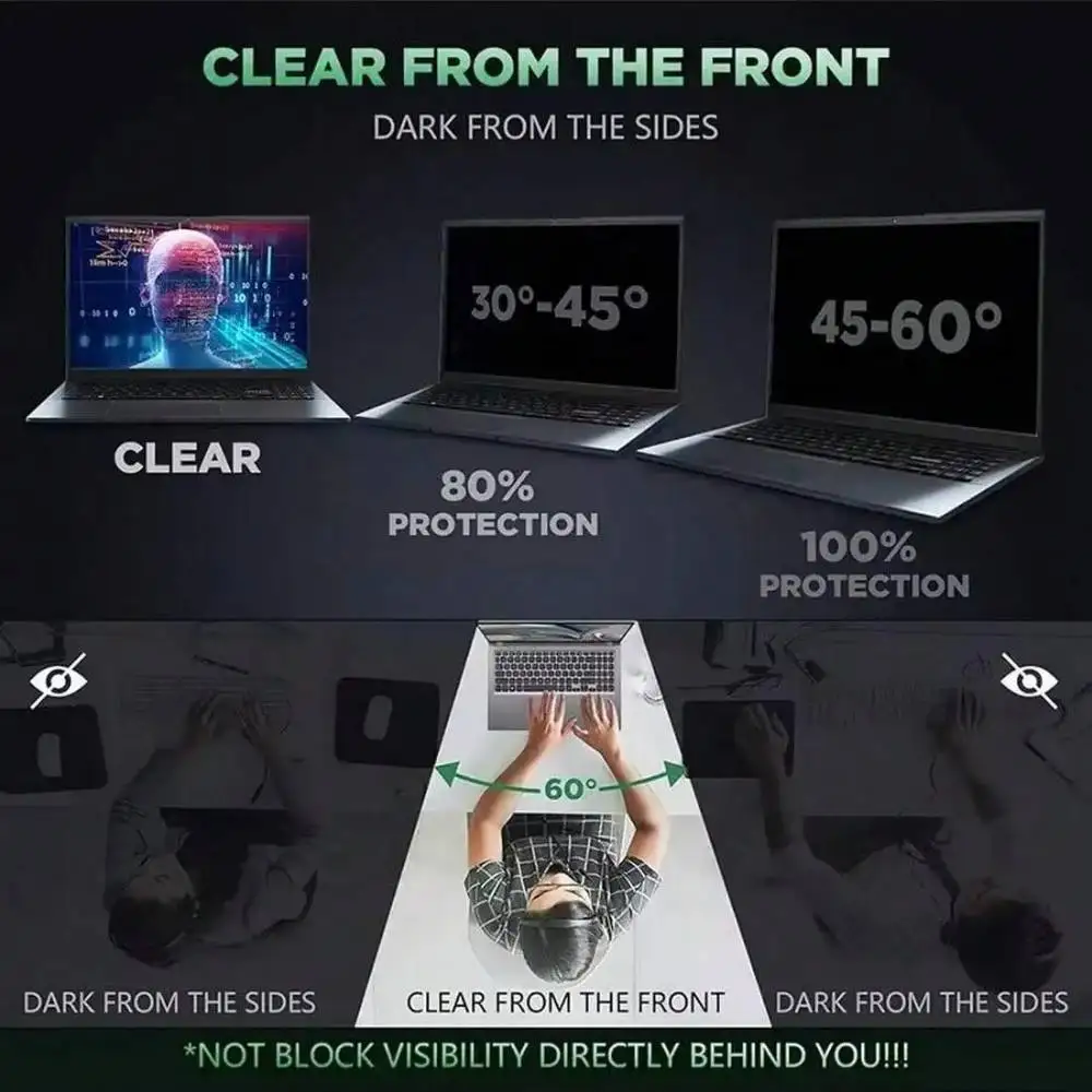 Laptop Privacy Screen Protector Laptop PC Monitor Privacy Screen Protector Anti-spy Film Notebook Computer Anti-peeping Filter 12.5 13.3 14 15.6 16 17.3 Inch photo 3