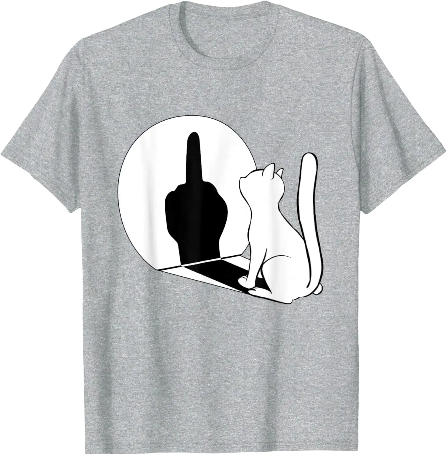 Middle Finger Cat Statement Cat Funny Gift T-Shirt Regular Short Sleeve Tops O-neck Men's Cotton T-shirt Cotton Summer Shirts photo 6
