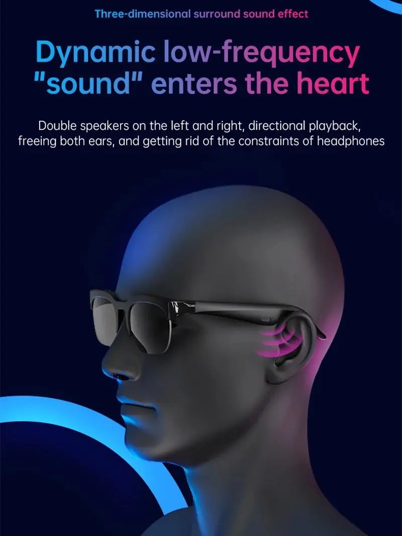 2026 New Smart Glasses AI Translation Bluetooth Conversation Recording Listening To Music Smart Sunglasses for Men Women photo 6