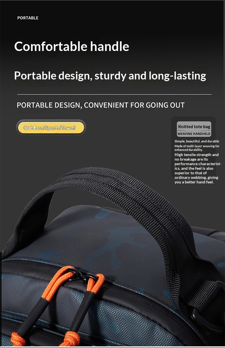 New Outdoor Lure Backpack - Multifunctional Single & Double Shoulder Fishing Gear Bag Camouflage Lightweight Handheld Fishing Equipment Storage Bag - Orange photo 4
