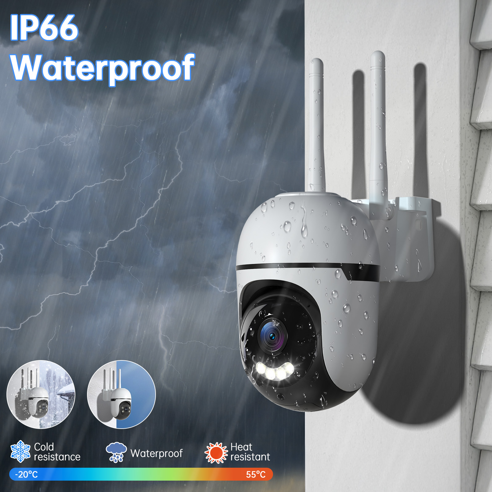 3MP PTZ Wireless Indoor Outdoor Mini Camera CCTV Network Security System Wifi Camera With 3 Meter Cable photo 3