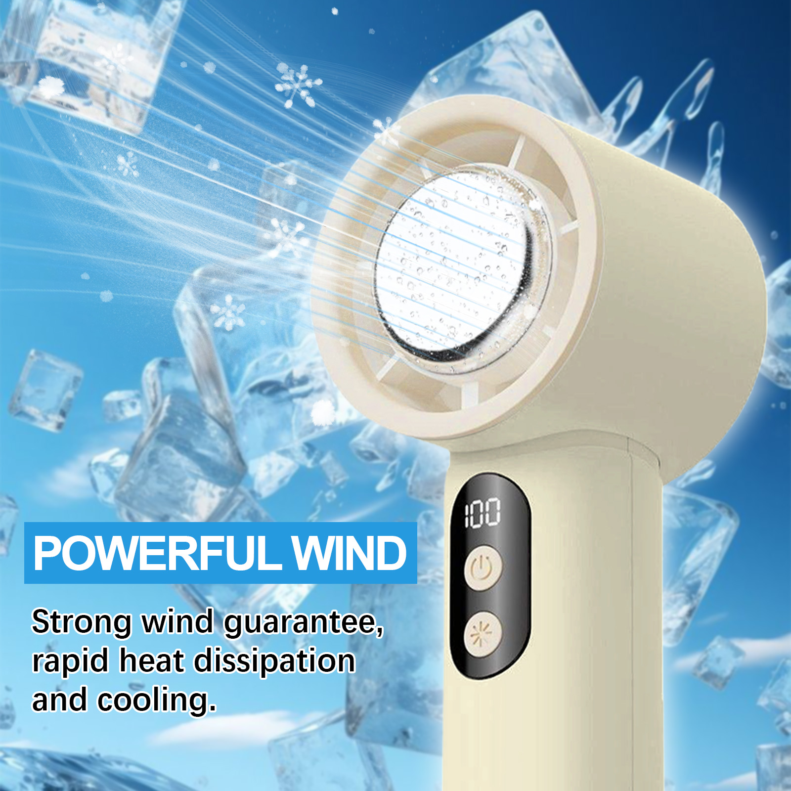 Ice Pack Handheld Fan Lotus White photo 5